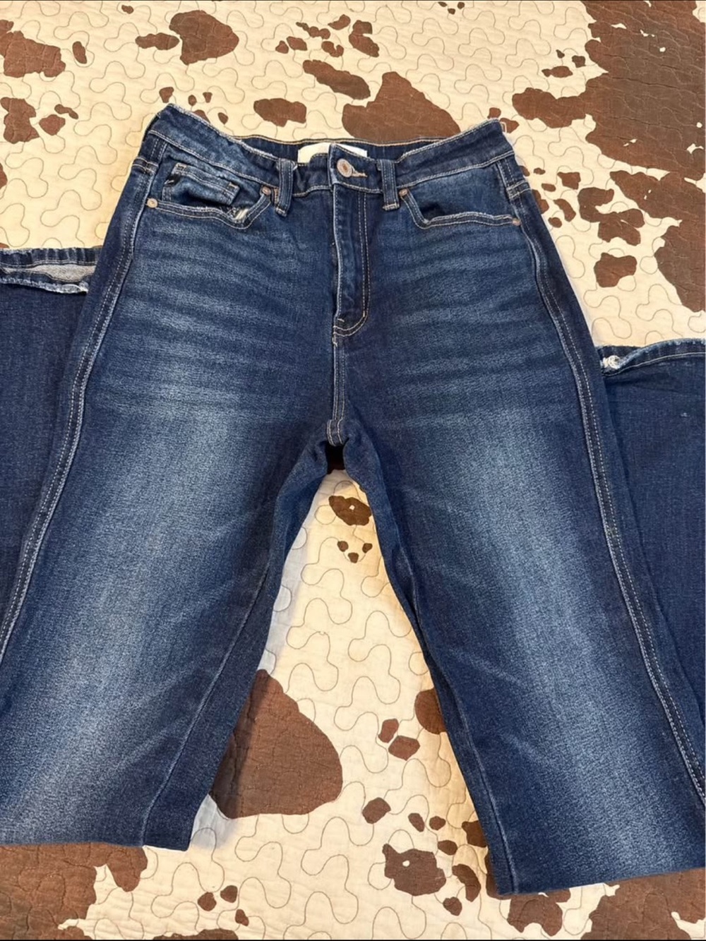 KanCan Women's Boot Cut Jeans in Dark Blue Wash 3/25